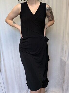 L.K. Bennett Gish | V-Neck Tailored Midi Wrap Dress | Size 8